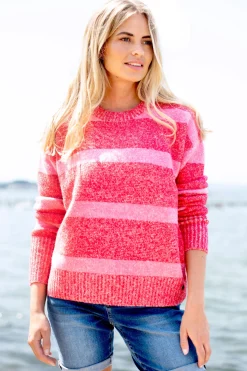 Brakeburn Sunset Knitted Crew Pink Hot