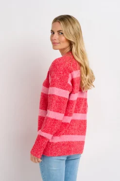 Brakeburn Sunset Knitted Crew Pink Hot