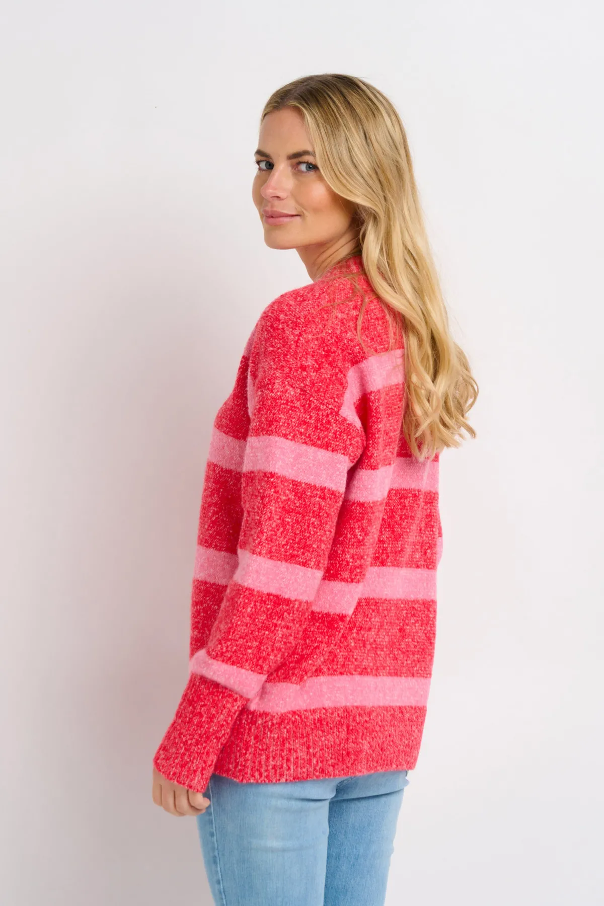 Brakeburn Sunset Knitted Crew Pink Hot