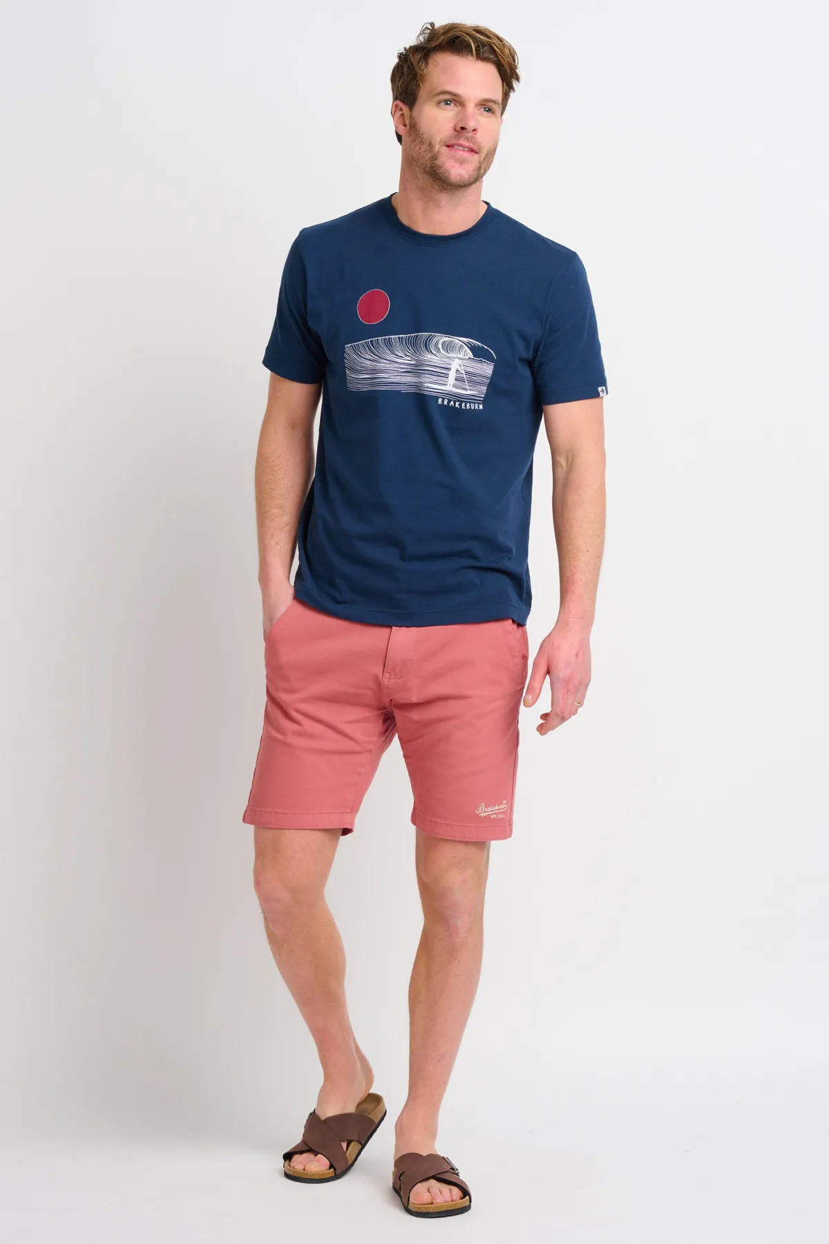 Brakeburn Sunset Paddle Tee Navy Cheap