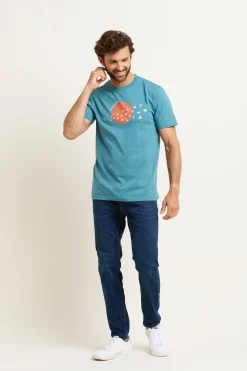 Brakeburn Sunset Swallows Tee Blue Hot
