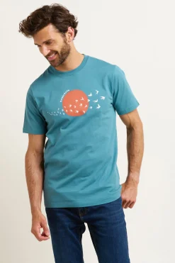 Brakeburn Sunset Swallows Tee Blue Hot