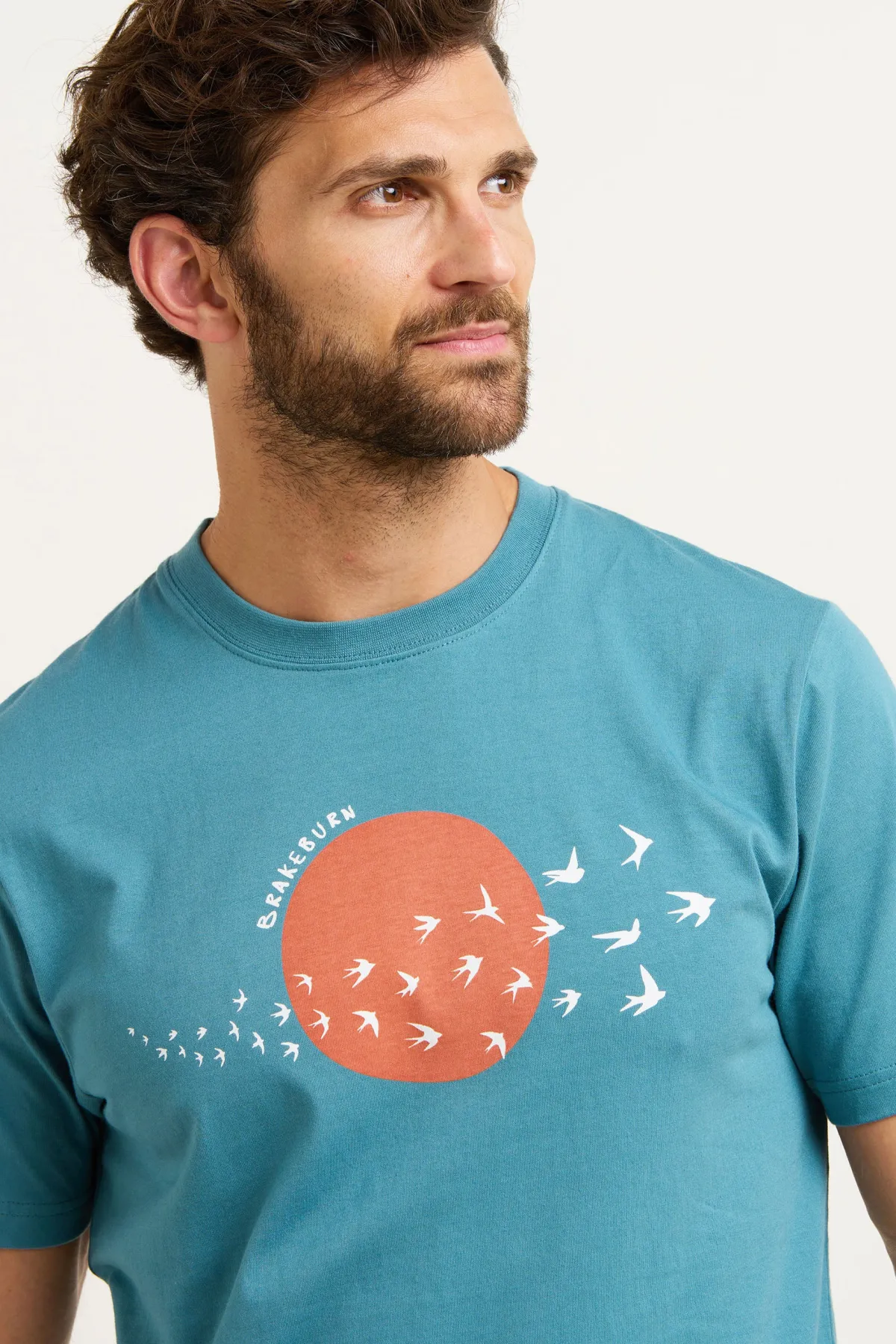 Brakeburn Sunset Swallows Tee Blue Hot