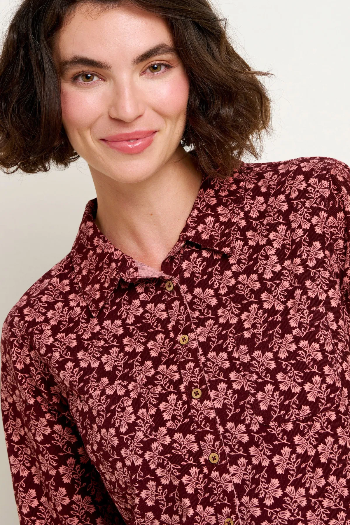 Brakeburn Thistle Cord Shirt Burgundy Discount