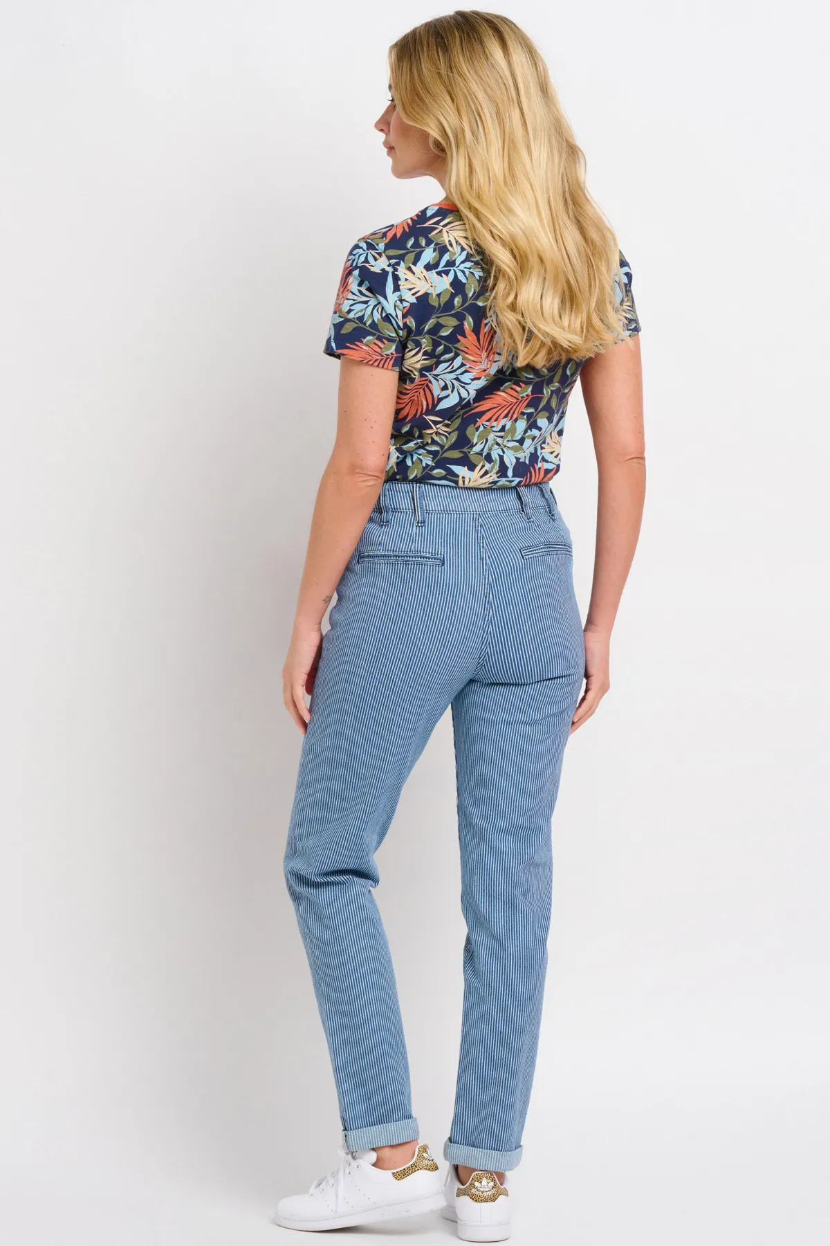 Brakeburn Ticking Stripe Trousers Blue Fashion