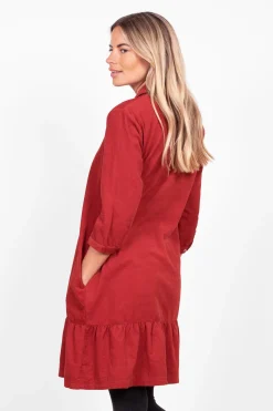 Brakeburn Tilly Shirt Dress Burgundy Online