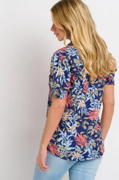 Brakeburn Trailing Tropics Blouse Blue Online