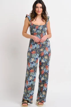 Brakeburn Trailing Tropics Jumpsuit Blue Hot