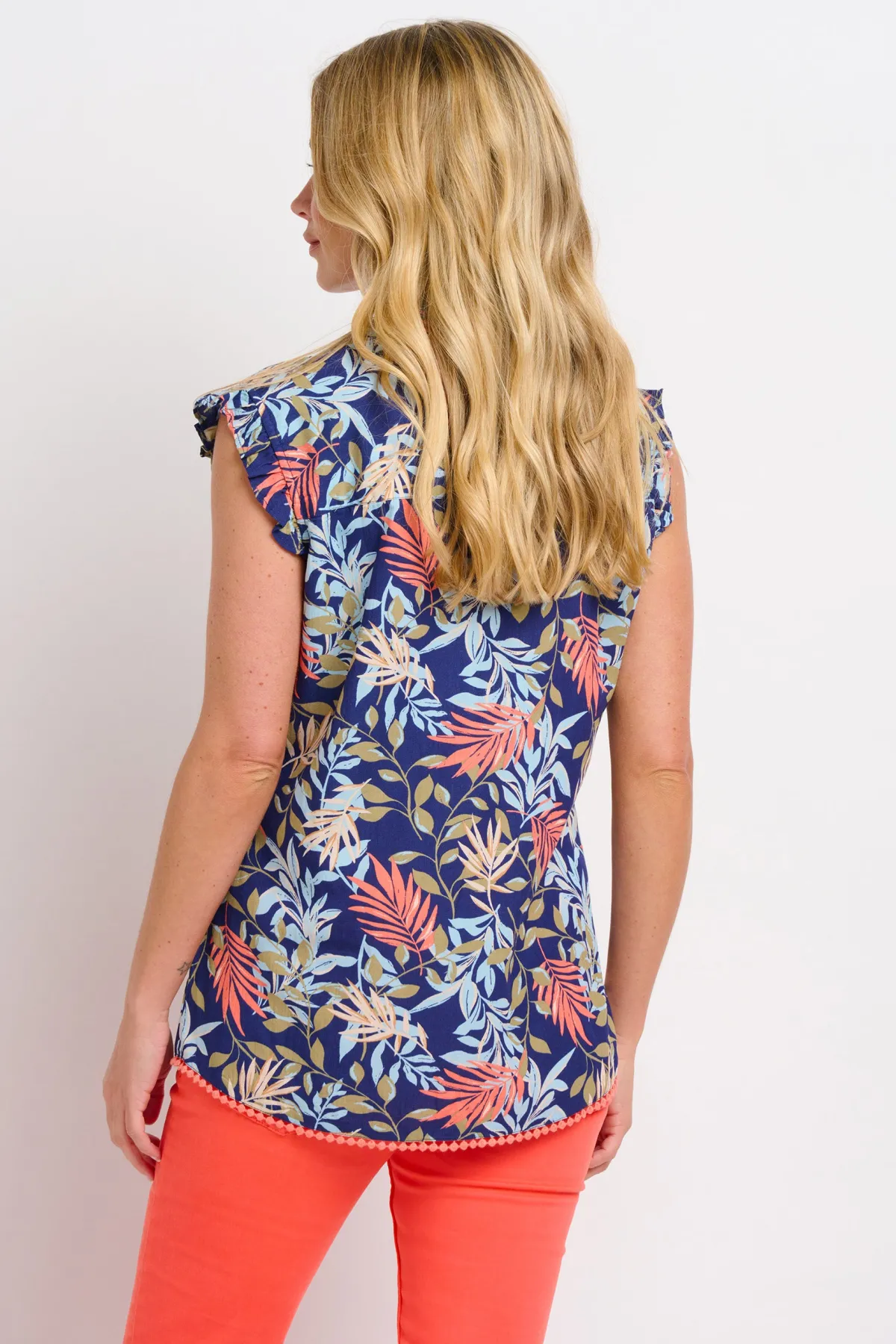 Brakeburn Trailing Tropics Sleeveless Blouse Blue Online