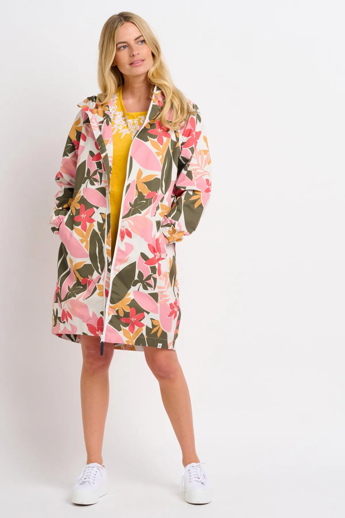 Brakeburn Tropical Palm Showerproof Raincoat Khaki Store