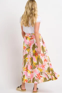 Brakeburn Tropical Palm Skirt Khaki Discount