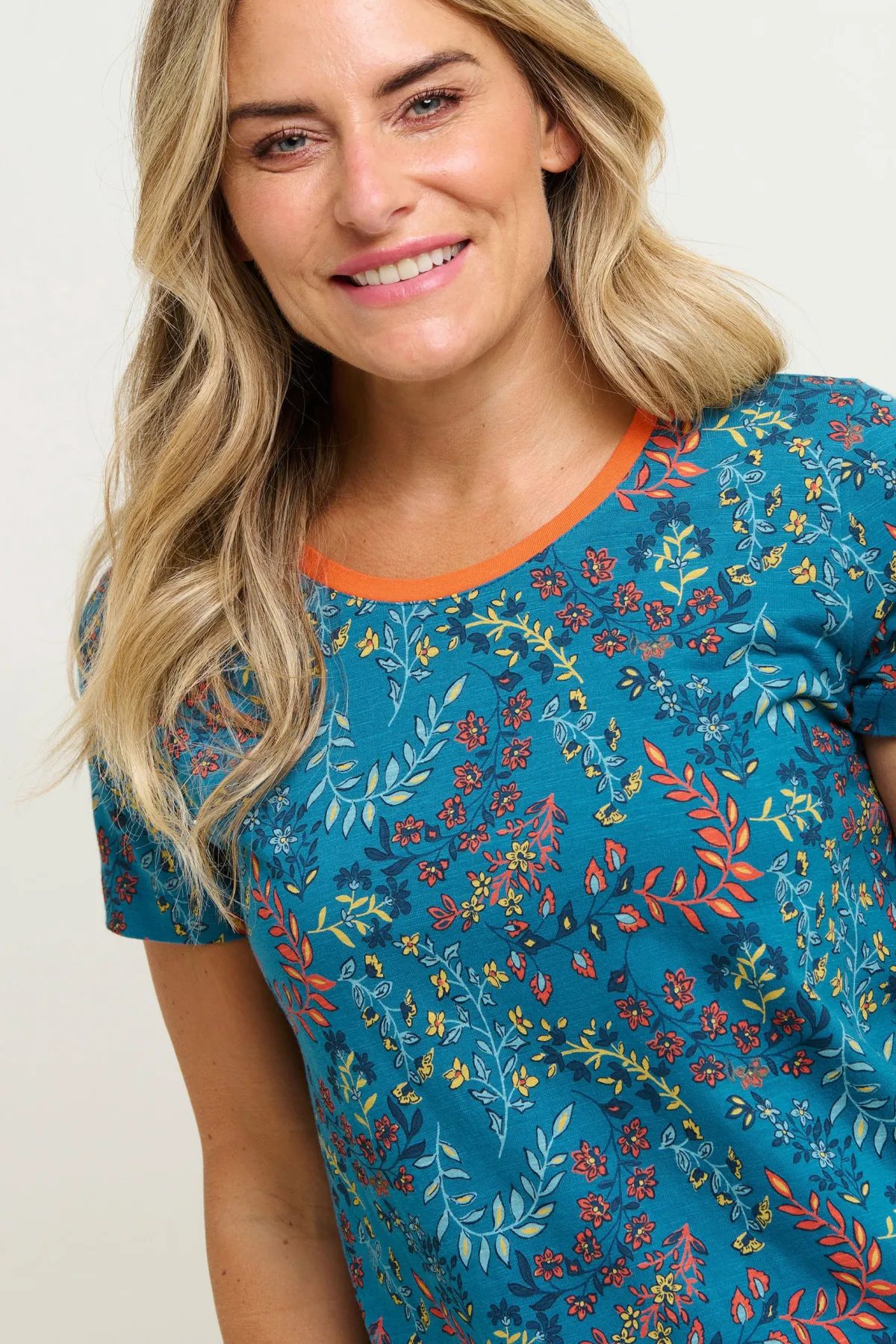 Brakeburn Uma Floral Paisley Tee Blue Cheap
