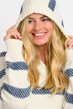 Brakeburn Vacation Knitted Hoodie Cream Fashion