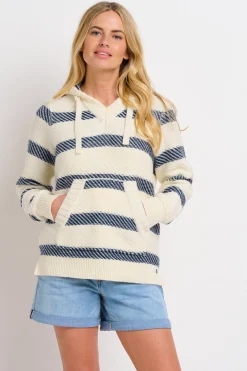 Brakeburn Vacation Knitted Hoodie Cream Fashion