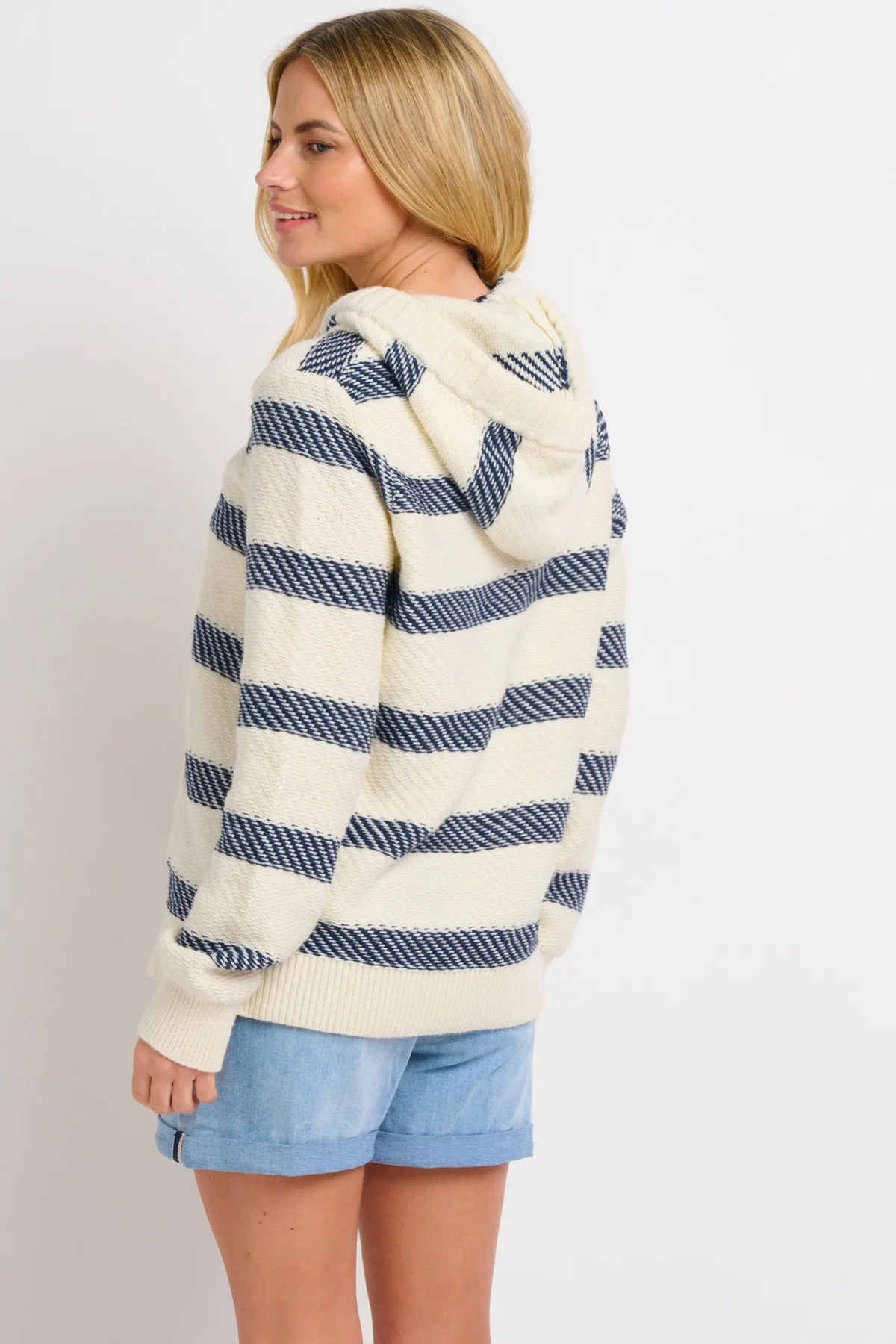 Brakeburn Vacation Knitted Hoodie Cream Fashion