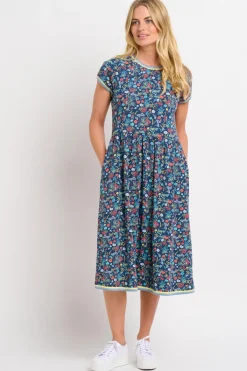 Brakeburn Vintage Ditsy Midi Dress Blue Best