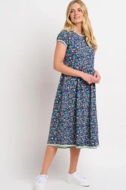 Brakeburn Vintage Ditsy Midi Dress Blue Best