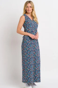 Brakeburn Vintage Ditsy Wrap Dress Blue Cheap
