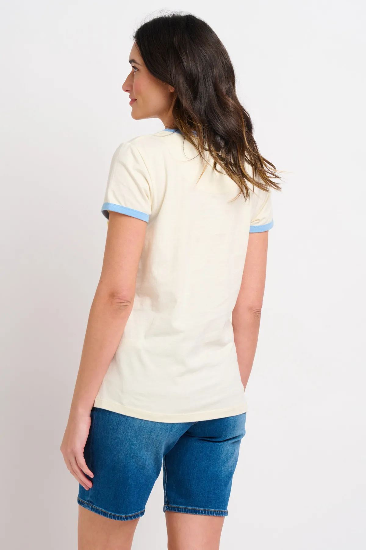 Brakeburn Wave Chest Stripe Tee Cream Flash Sale