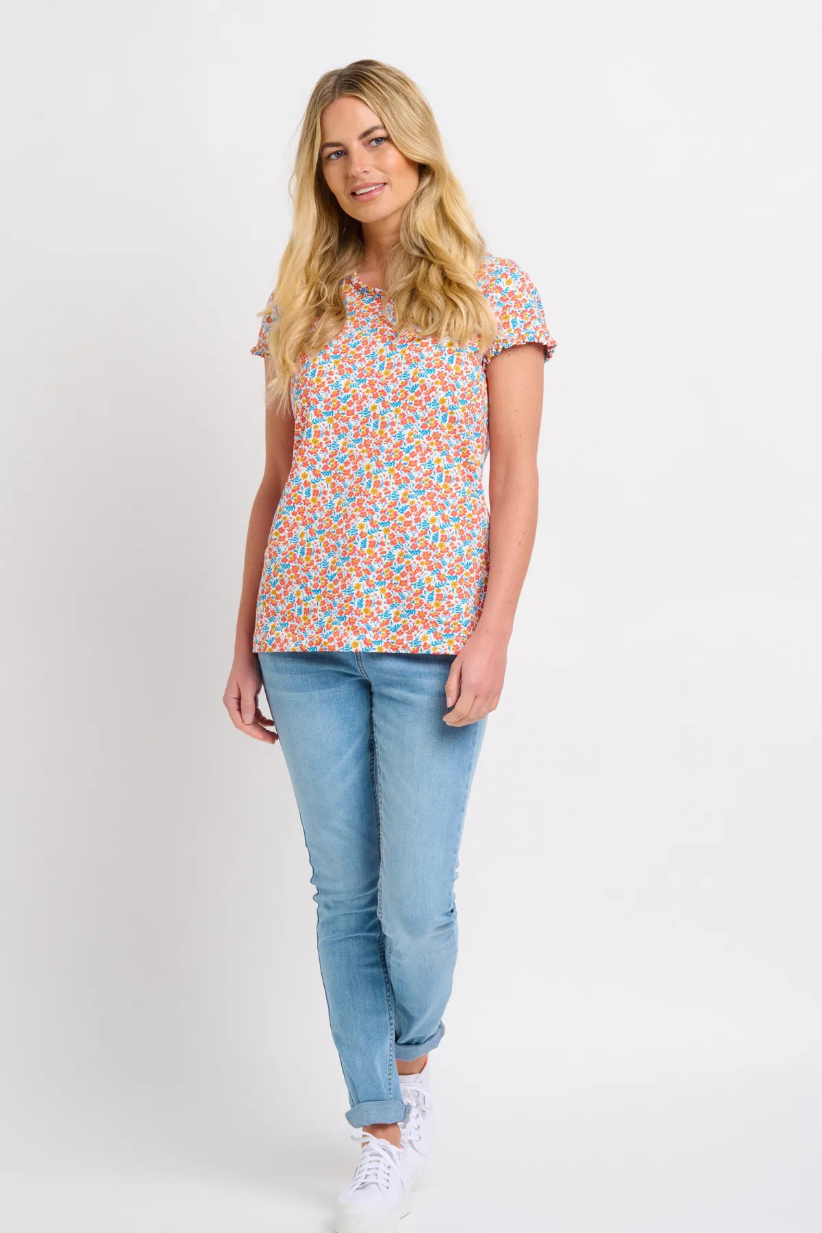 Brakeburn Whimsical Floral Tee Blue Shop