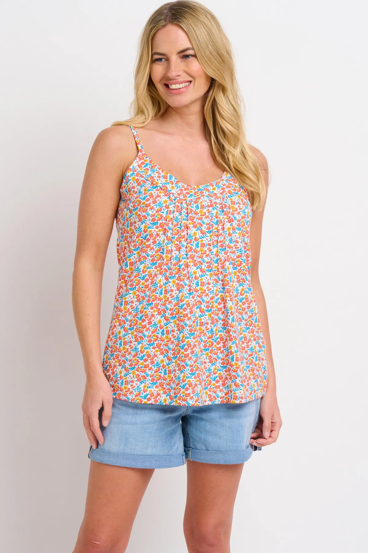 Brakeburn Whimsical Floral Vest Blue Best Sale