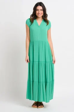 Brakeburn Wynn Maxi Dress Green New
