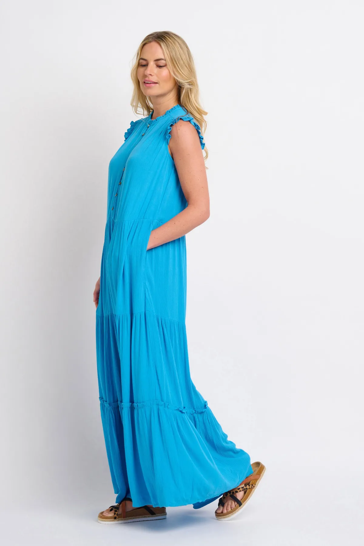 Brakeburn Zenni Maxi Dress Blue Cheap