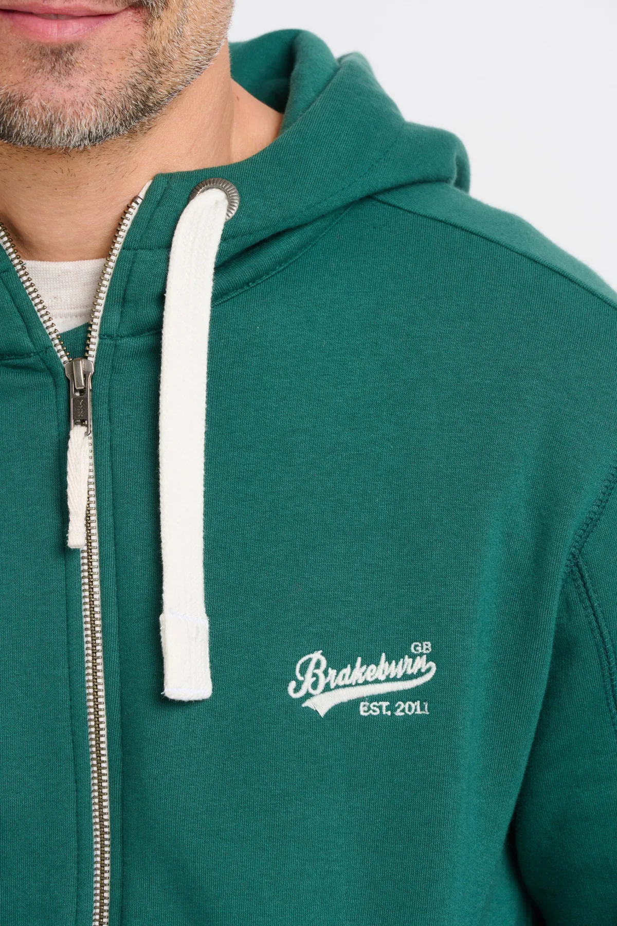 Brakeburn Zip Through Hoodie Green Outlet